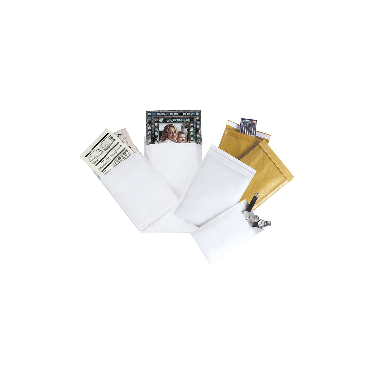 Bubble mailer, paper, pack of 100, internal LxW 210 x 150 mm, brown.