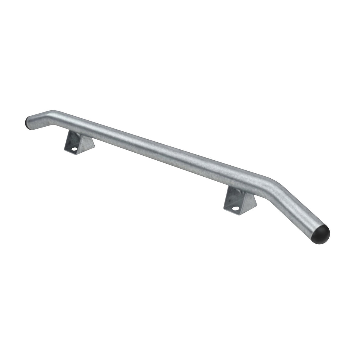 Wheel stopper, steel, LxH 2000 x 115 mm, Ø 60 mm, grey, galvanised.
