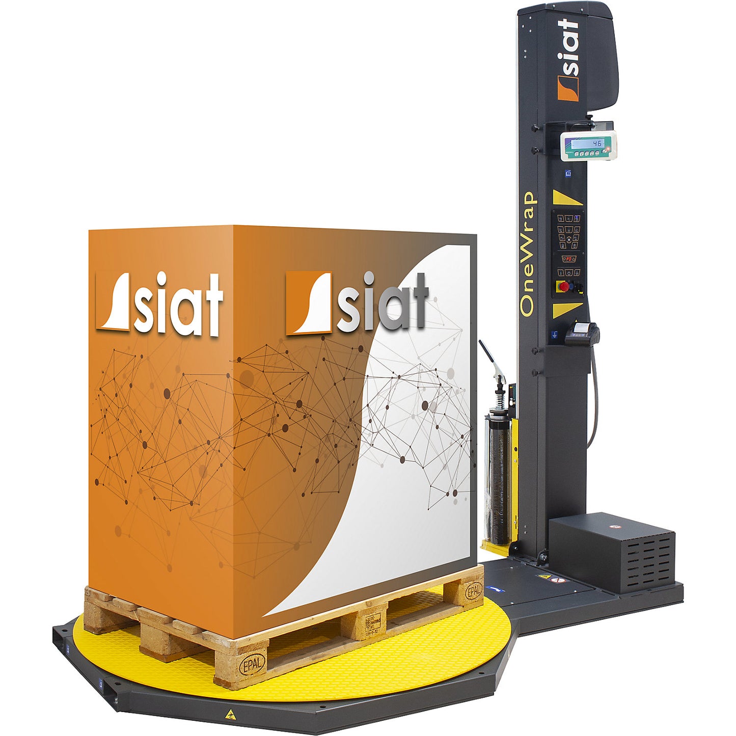 W8Wrap, weighing system for pallet wrappers Onewrap+, Prowrap, with turntable, Ø 1650 mm.