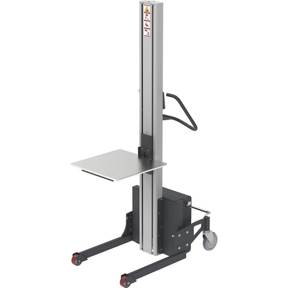 Minilift, steel platform 500 x 500 mm, lifting range 1560 mm, max. load 205 kg.