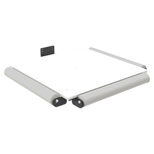 Load plate, plastic, LxW 495 x 495 mm, with rollers.
