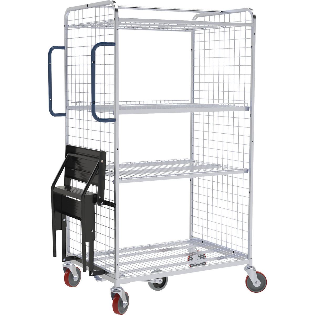 Order picking trolley, LxW 940 x 670 mm, 3-sided.
