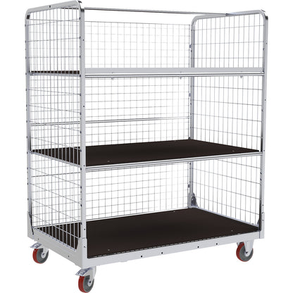 Order picking trolley, LxW 1300 x 800 mm, 3-sided.