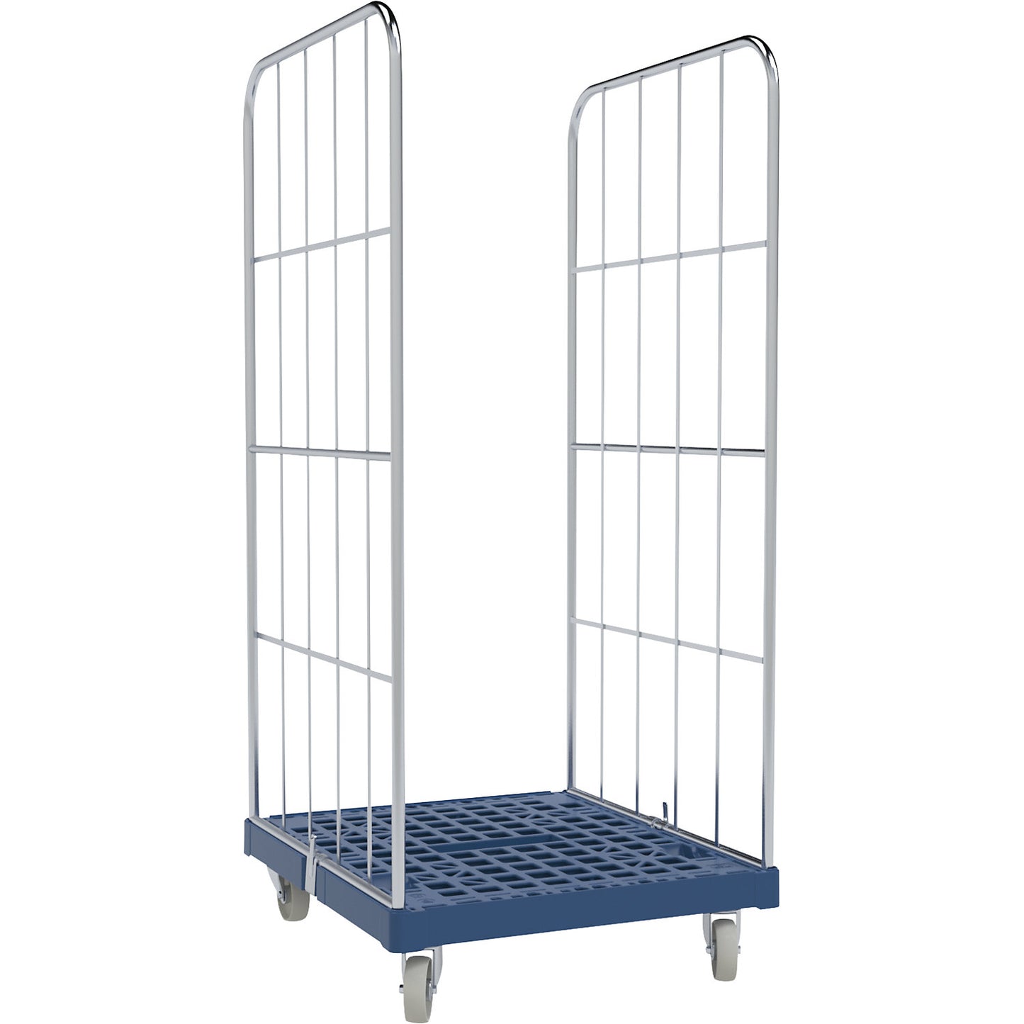 Roll container with plug-in system, max. load 500 kg, 2-sided, height 1530 mm.