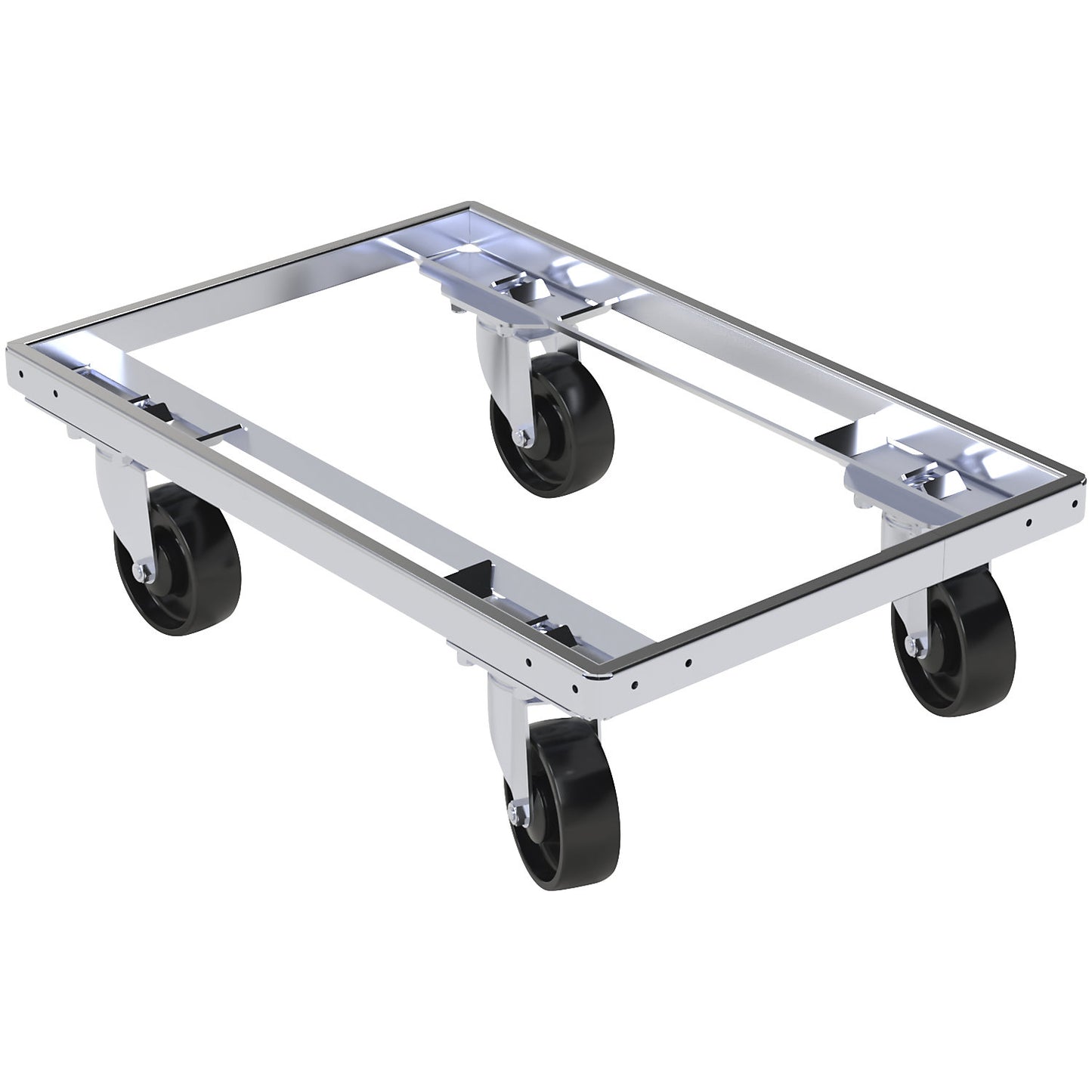 ESD wheeled base, LxW 600 x 400 mm, nylon wheels.