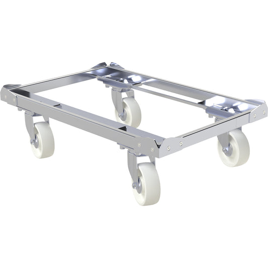 Steel wheeled base, LxW 600 x 400 mm, polypropylene wheels.