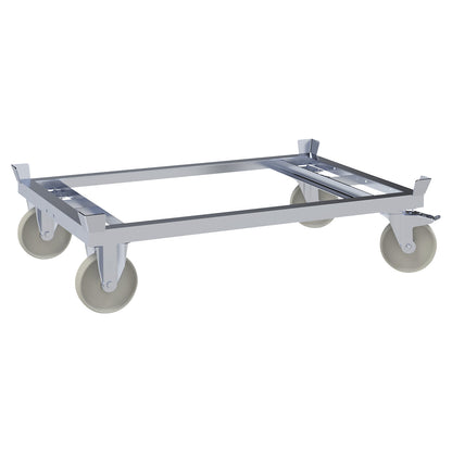 Pallet dolly, LxW 1200 x 800 mm, max. load 1200 kg, nylon wheels.