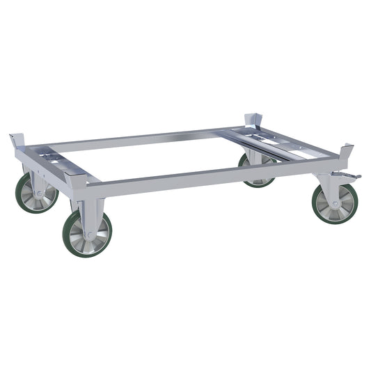 Pallet dolly, LxW 1200 x 800 mm, max. load 2000 kg, PU elastic wheels.