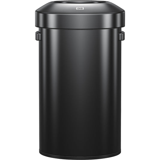 Stainless steel waste collector, open slot, in a black stainless steel finish, capacity 60 l, HxØ 667 x 405 mm.