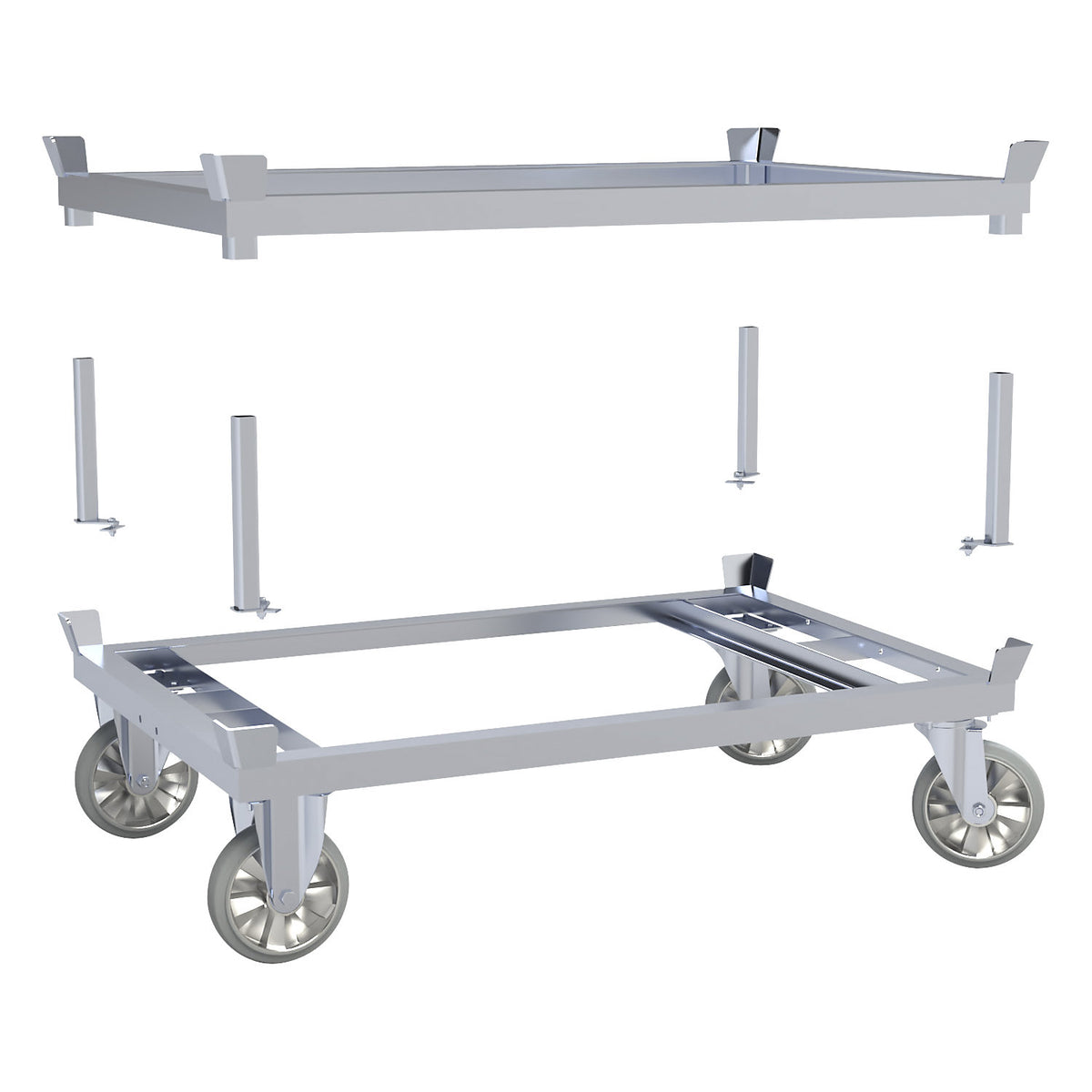 Pallet collar, 1200 x 800 mm, hot dip galvanised, height 160 mm.