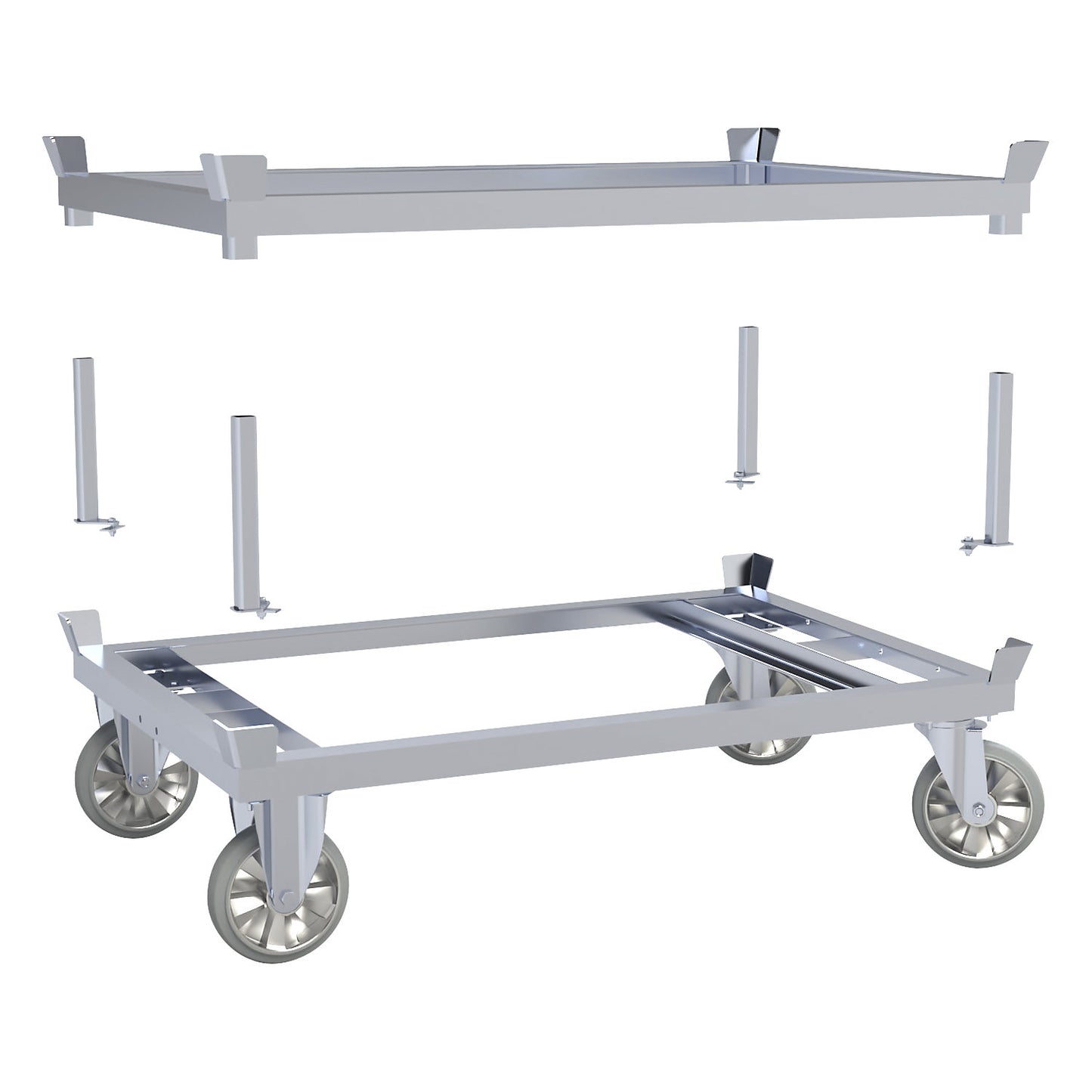 Pallet collar, 1200 x 800 mm, hot dip galvanised, height 260 mm.