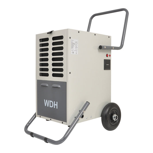 Dehumidifier WDH-50B, for room sizes 100 m², HxWxD 890 x 450 x 740 mm.