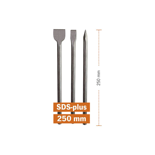 ECO chisel set, SDS-plus, 3-piece, length 250 mm.