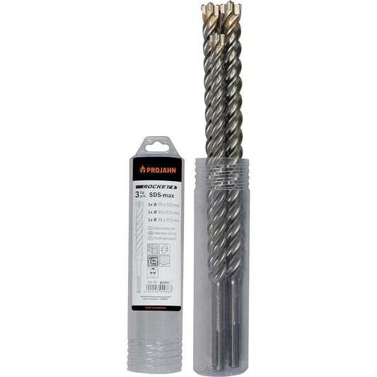 ROCKET 5 SDS-max hammer drill set, heat-treatable steel, 3 parts.