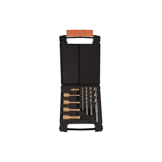 Diamond dry drill bit set M14, shank and concrete drills, 9 parts.