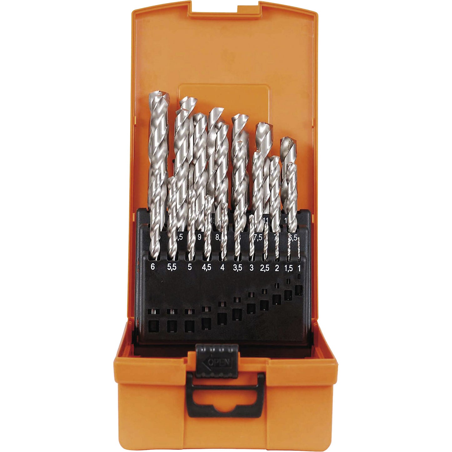 ECO HSS-G twist drill set, in plastic cassette, 25 parts.