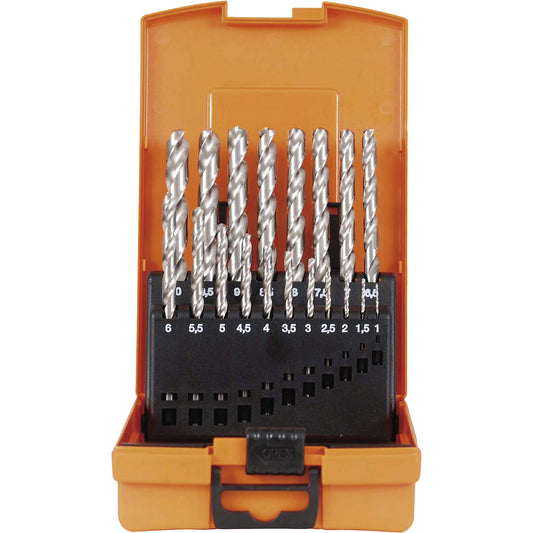 ECO HSS-G twist drill set, in plastic cassette, 19 parts.