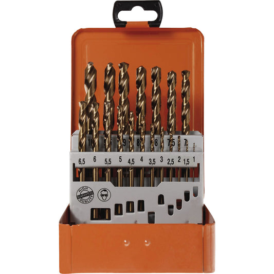 ECO HSS-Co 5% twist drill set, in a metal cassette, 19 parts.