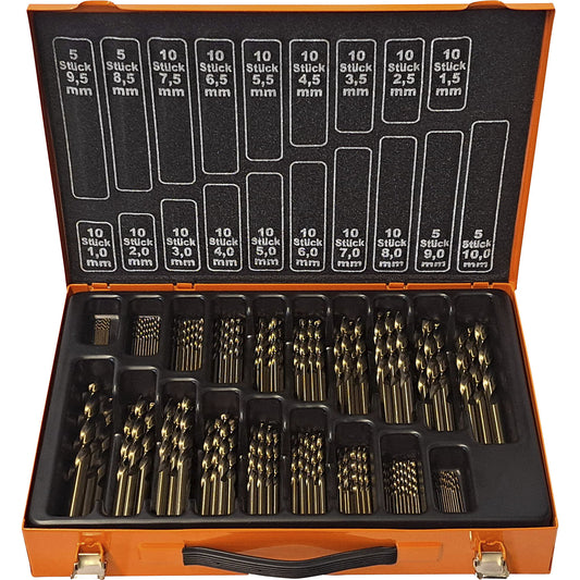 ECO HSS-Co 5% twist drill set, in metal magazine, 170 parts.