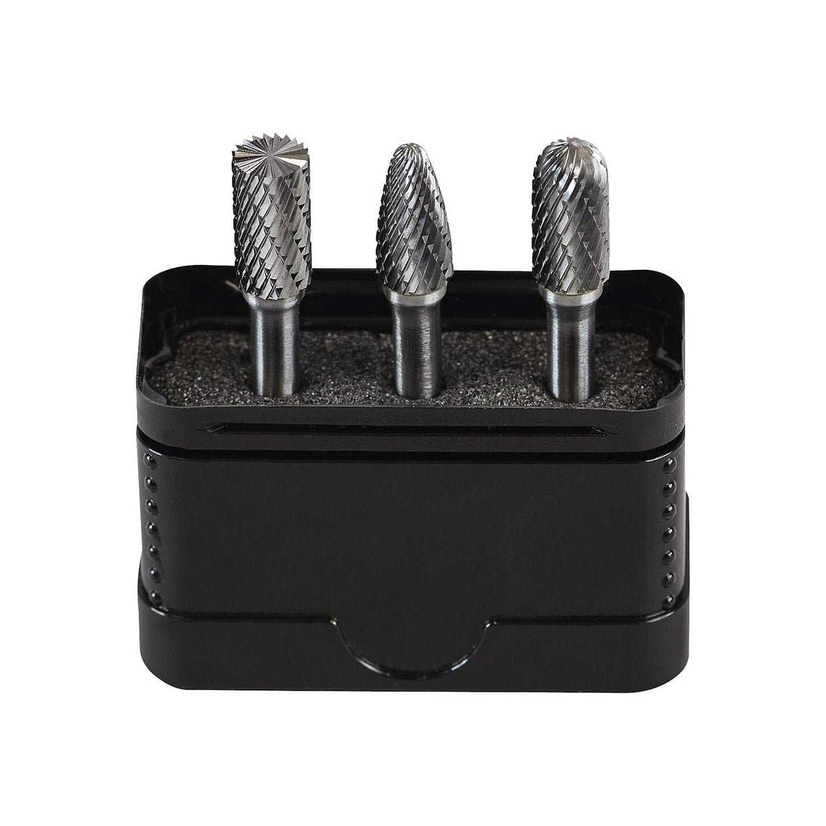 HM milling burr set, in a plastic pack, 3 parts.