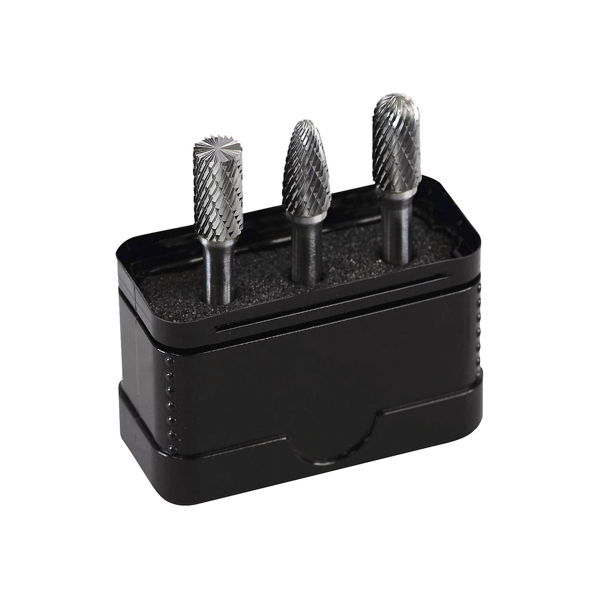 HM milling burr set, in a plastic pack, 3 parts.