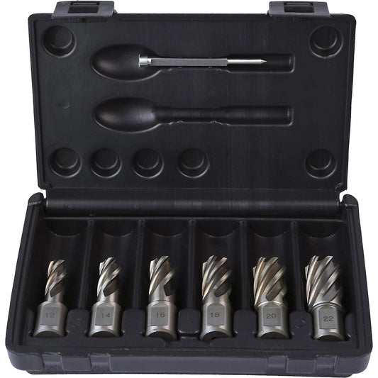 WELDON Core Drill Bit Set HSS-Co 5%, made of high-speed steel, 7 parts, 30 mm.