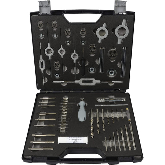 HSS-g thread cutter set, in plastic case, 61 parts.
