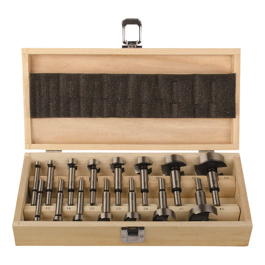 Forstner bit cassette ECO, for hardwood, softwood and veneered panels, 15 pieces, 10 - 50 mm.