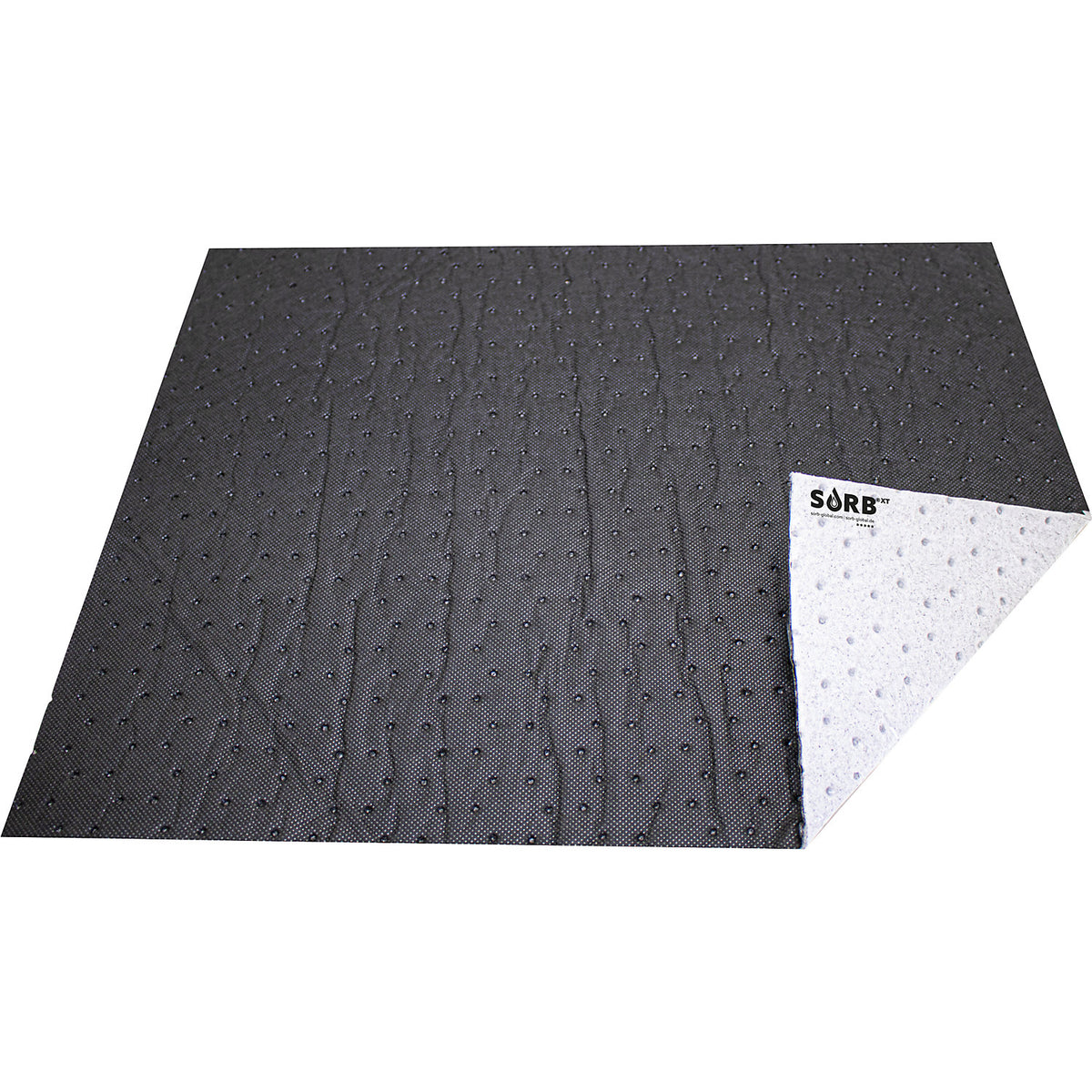 Oil absorbent sheeting OM Oil Mat, in a cardboard box, pack of 50 sheets, LxW 500 x 400 mm.