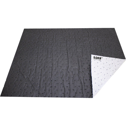 Oil absorbent sheeting OM Oil Mat, in a cardboard box, pack of 50 sheets, LxW 500 x 400 mm.