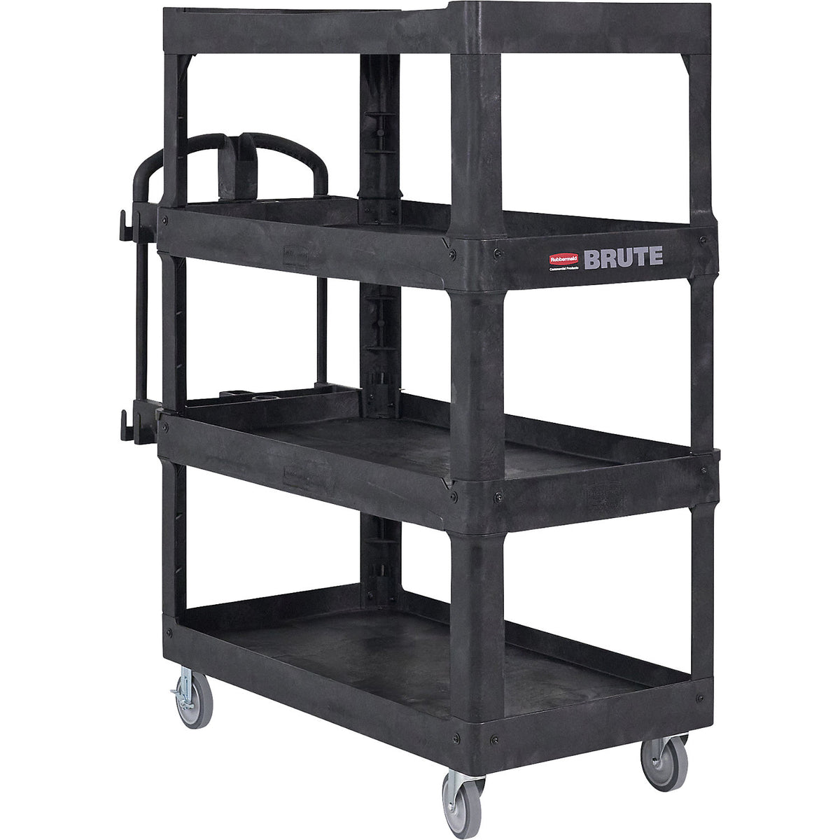 Heavy-duty universal truck BRUTE, with ergonomic handle, 4 shelves, max. load 340 kg.