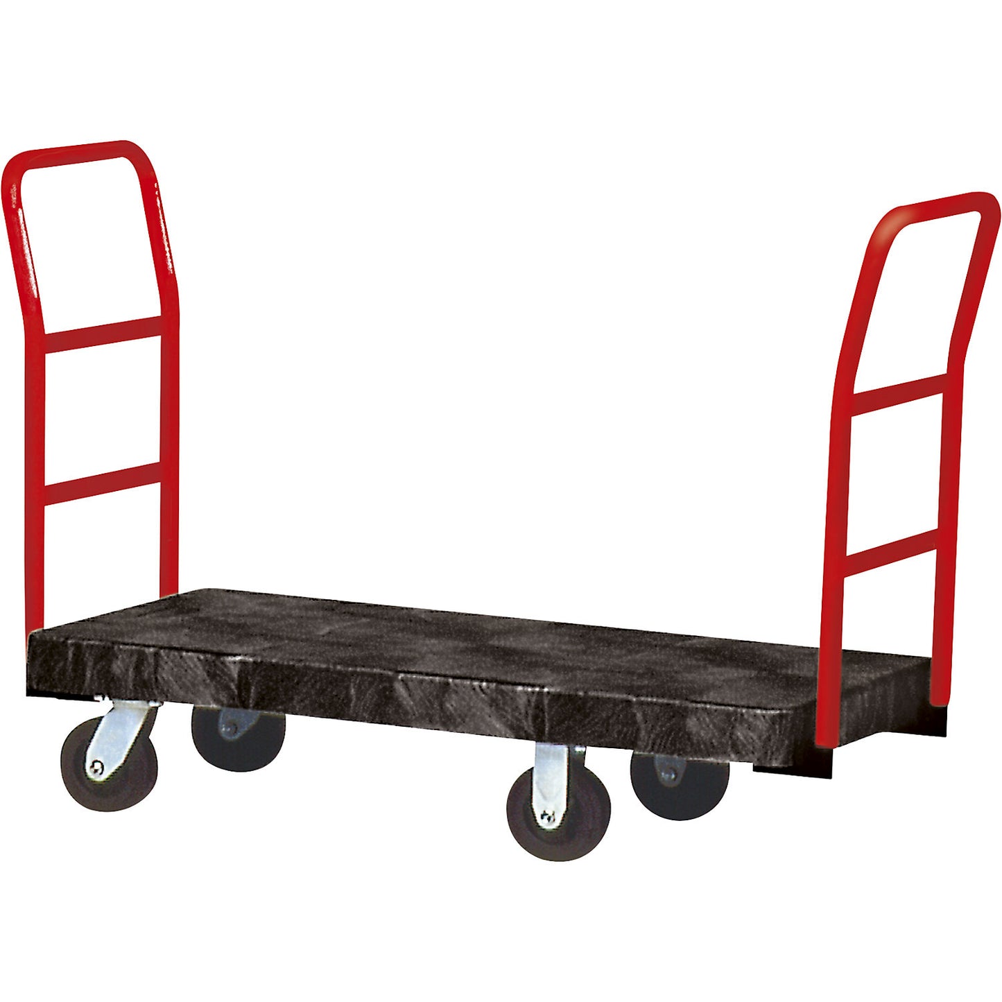 Heavy-duty platform truck, steel, powder coated, LxWxH 1219 x 610 x 1041 mm, max. load 907 kg.