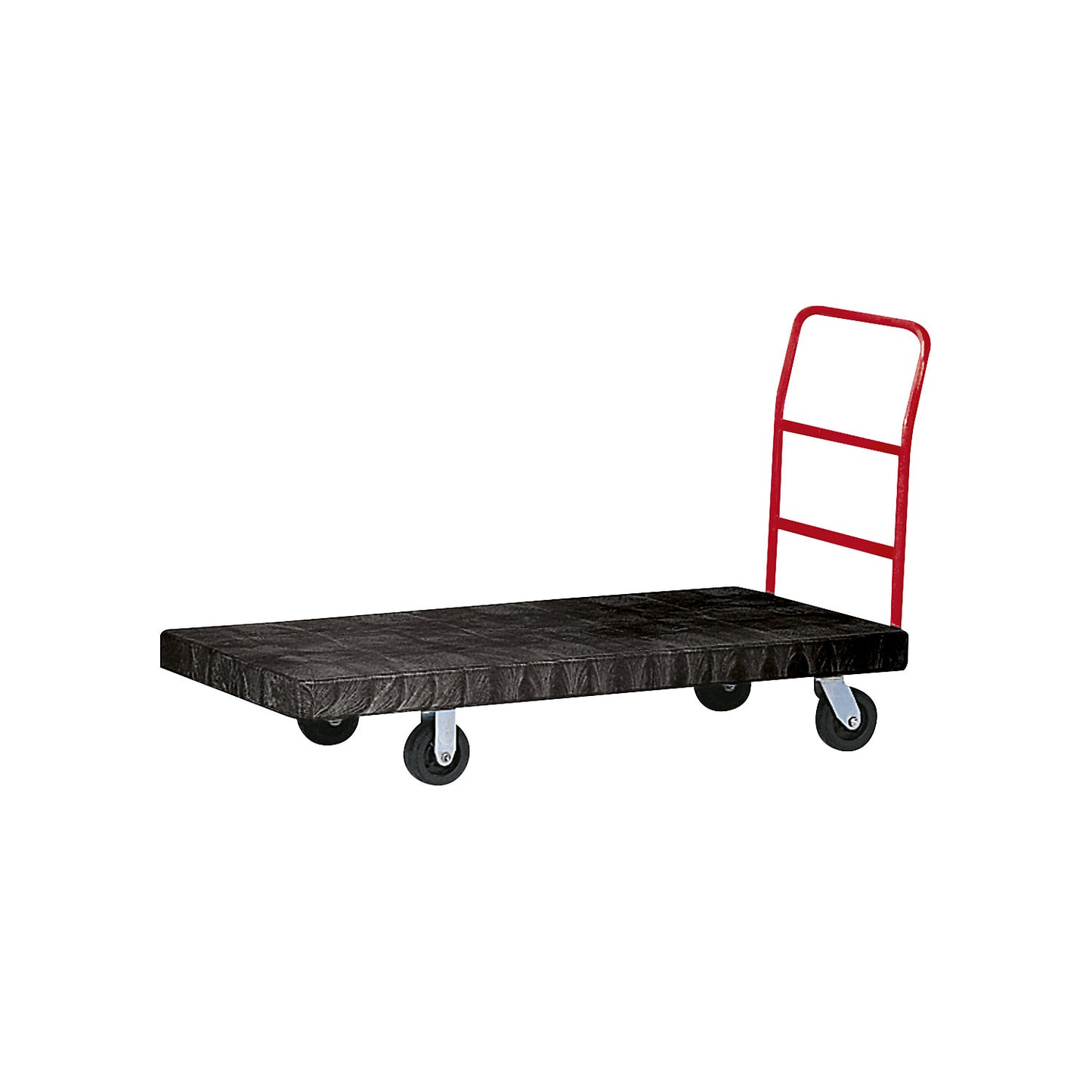 Heavy-duty platform truck, steel, powder coated, LxWxH 1219 x 610 x 1041 mm, max. load 907 kg.
