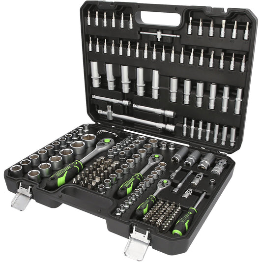 1/4'' + 3/8'' + 1/2'' socket set Competition, 191 parts, chrome-plated.