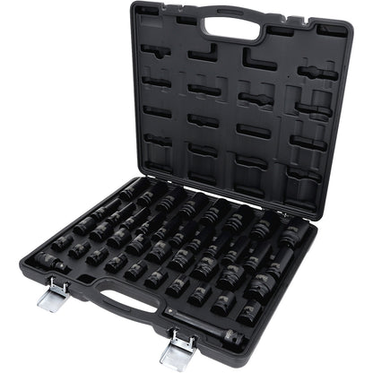 1/2'' hexagon impact socket set, 40 parts, chrome-molybdenum steel.