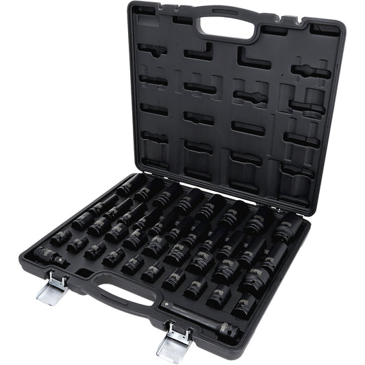 1/2'' hexagon impact socket set, 40 parts, chrome-molybdenum steel.