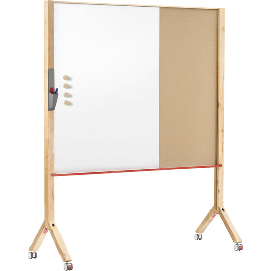 MAULWOOD mobile presentation board, WxH 1200 x 1800 mm, steel/cork.