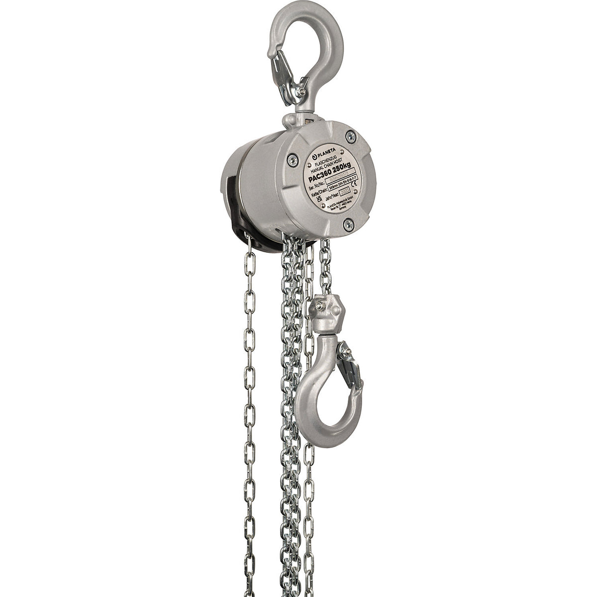 Mini aluminium block and tackle, max. load 250 kg, lifting 10 m.