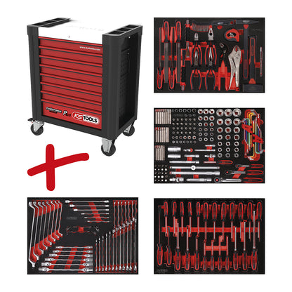 PERFORMANCEplus workshop trolley P10, with 241 tools, 8 drawers.