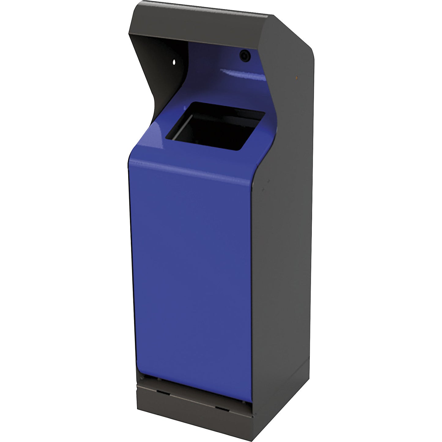 Outdoor waste bin, capacity 70 l, iron glimmer/gentian blue.