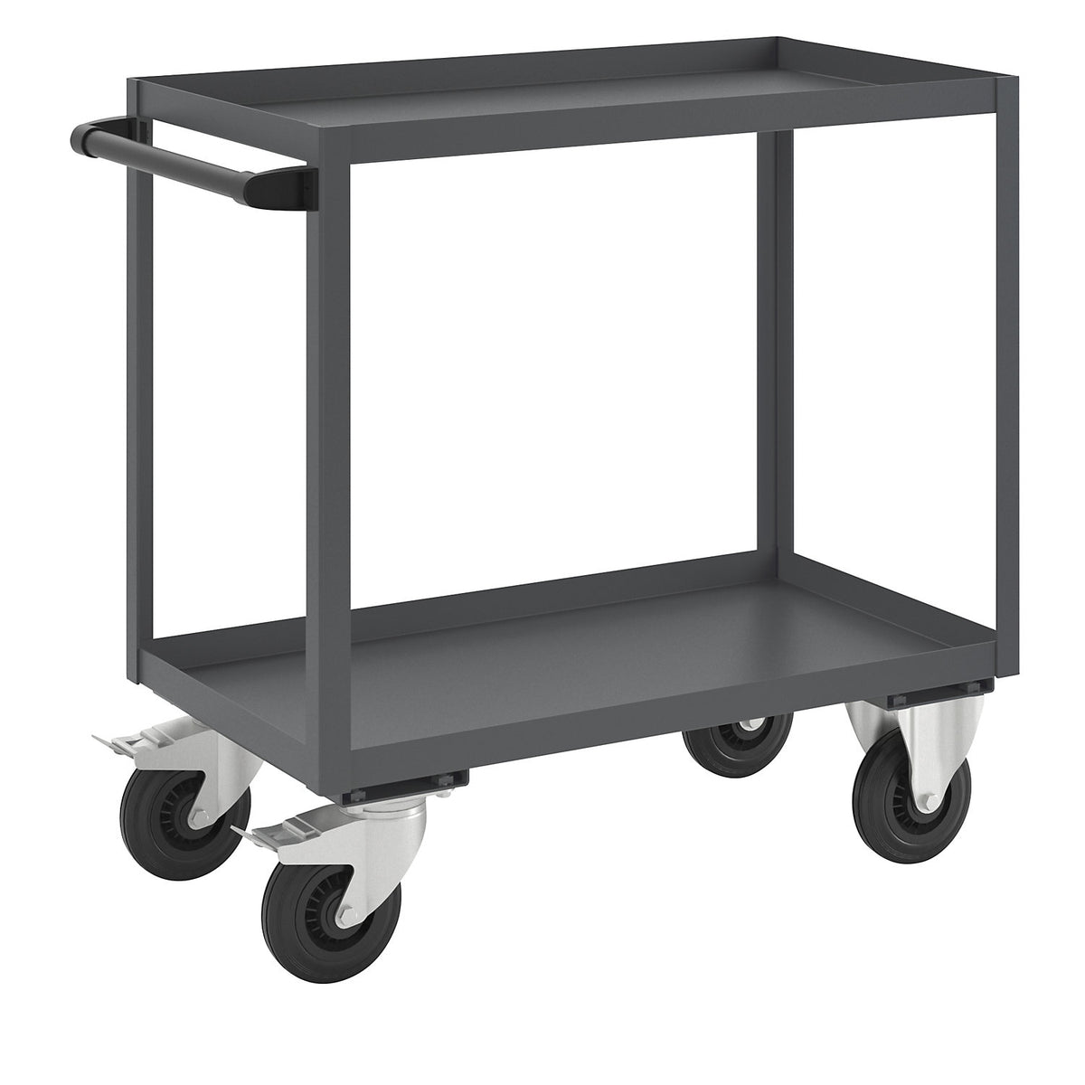 General purpose trolley, 2 shelves, max. load 250 kg, platform LxW 900 x 500 mm, charcoal.