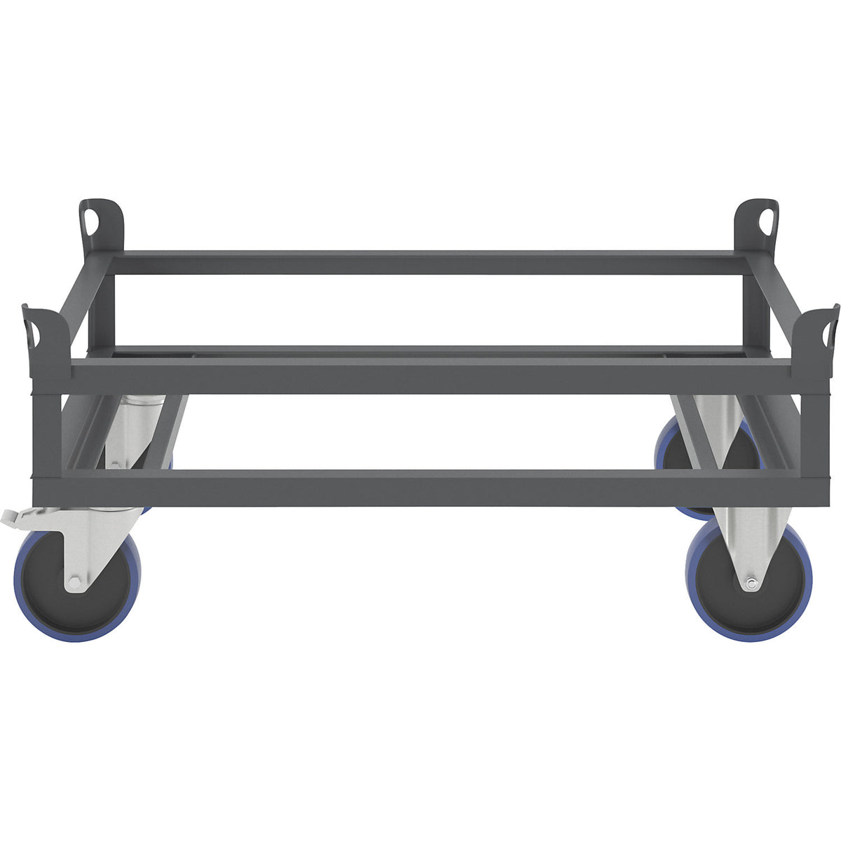 Steel dolly, for Euro pallets, max. load 1000 kg, platform height 450 mm, charcoal.