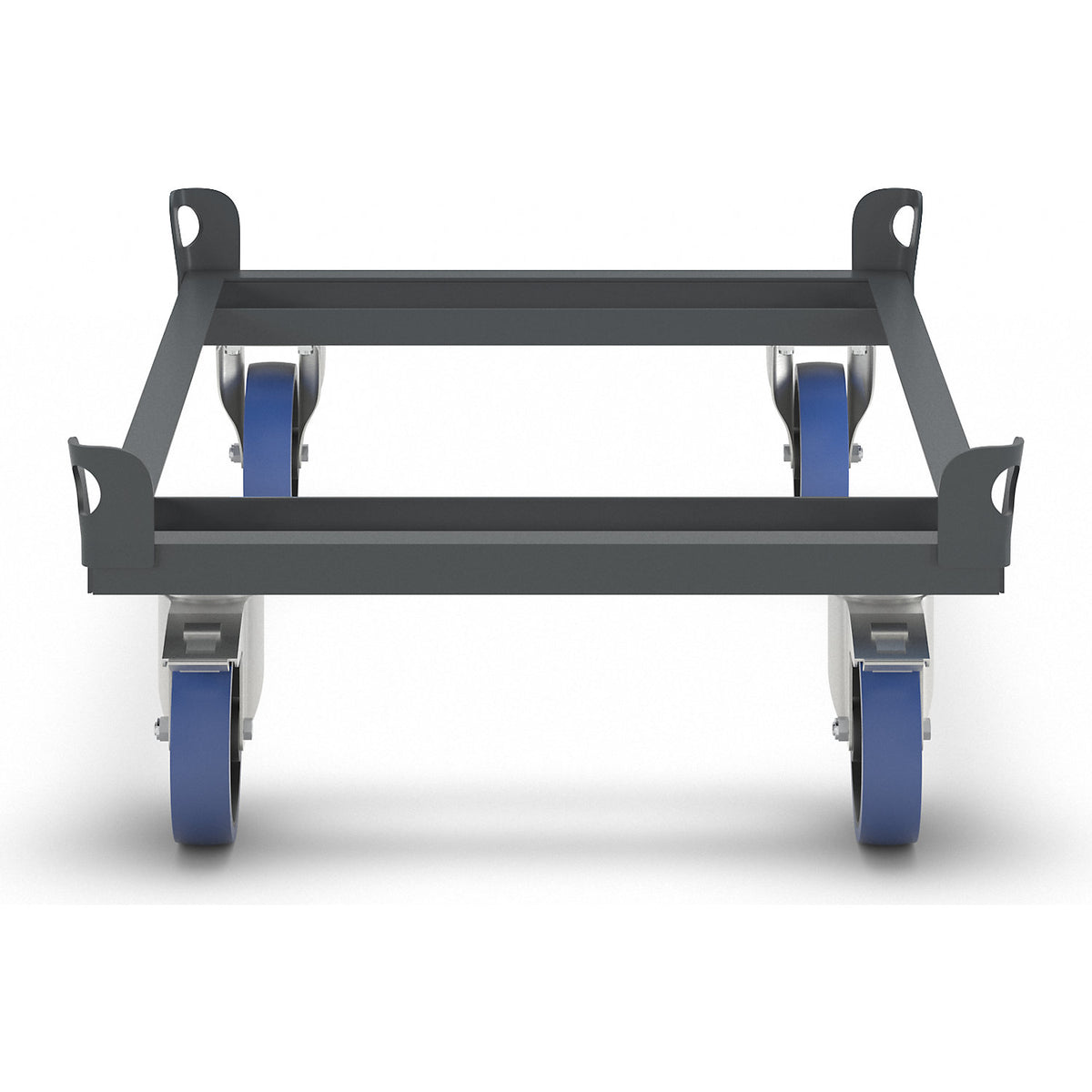 Steel dolly, for Euro pallets, max. load 1000 kg, platform height 280 mm, charcoal.