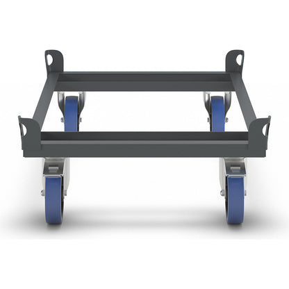 Steel dolly, for Euro pallets, max. load 1000 kg, platform height 280 mm, charcoal.