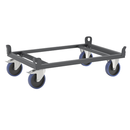 Steel dolly, for Euro pallets, max. load 1000 kg, platform height 280 mm, charcoal.