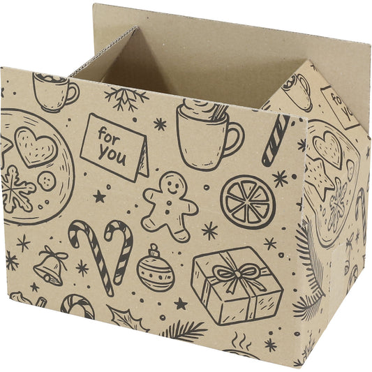 Cosy gift box, internal LxWxH 390 x 290 x 177 mm, pack of 10, natural.