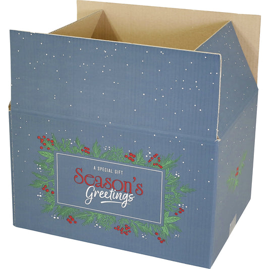 Xmas gift box, internal LxWxH 390 x 290 x 177 mm, pack of 10, dark green.