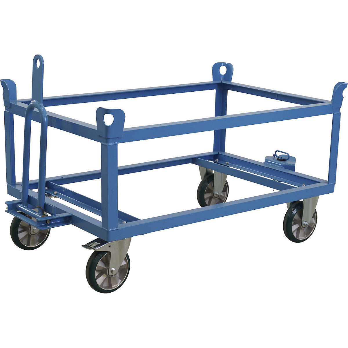 Chassis with drawbar and coupling, max. load 1200 kg, platform height 650 mm.