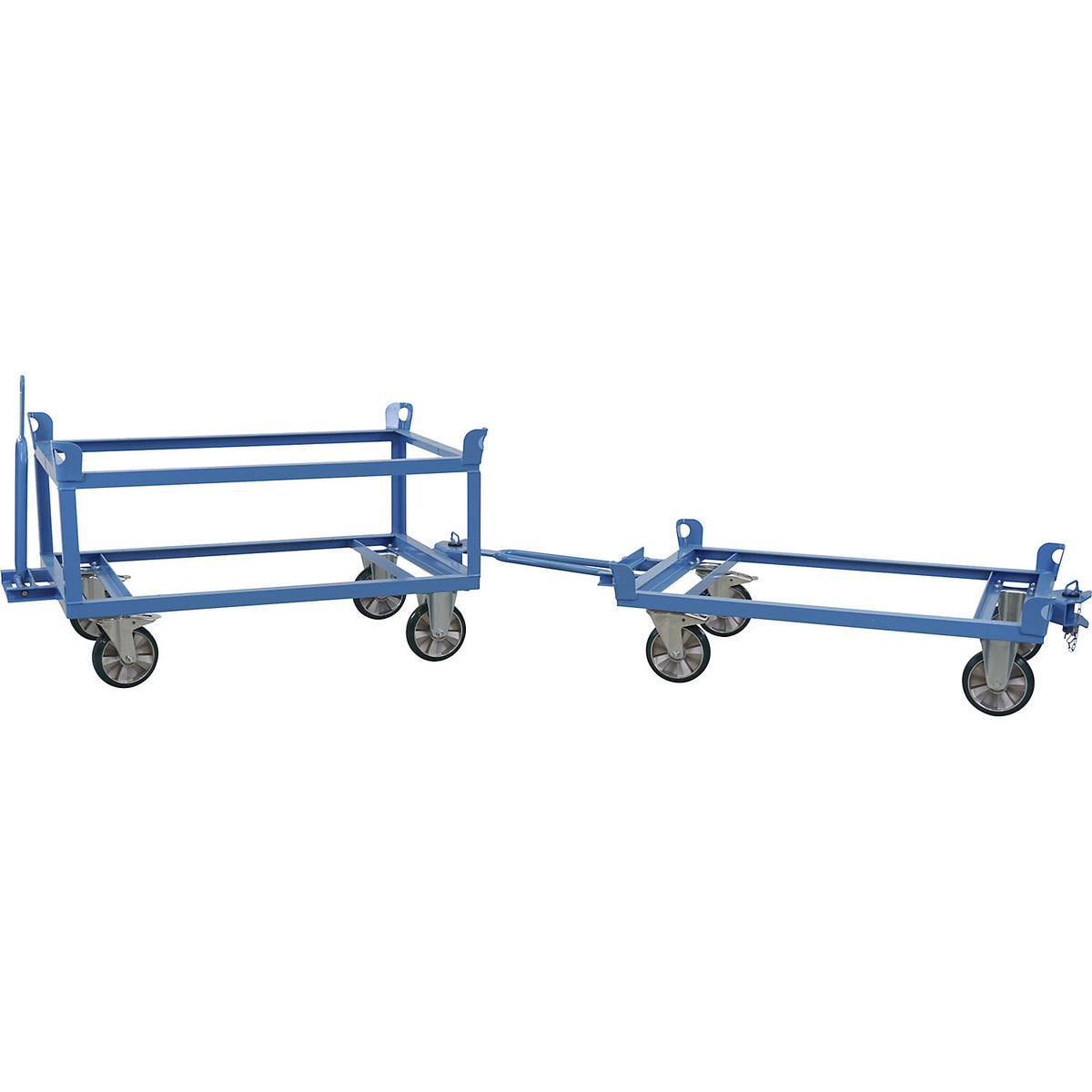 Chassis with drawbar and coupling, max. load 1200 kg, platform height 650 mm.