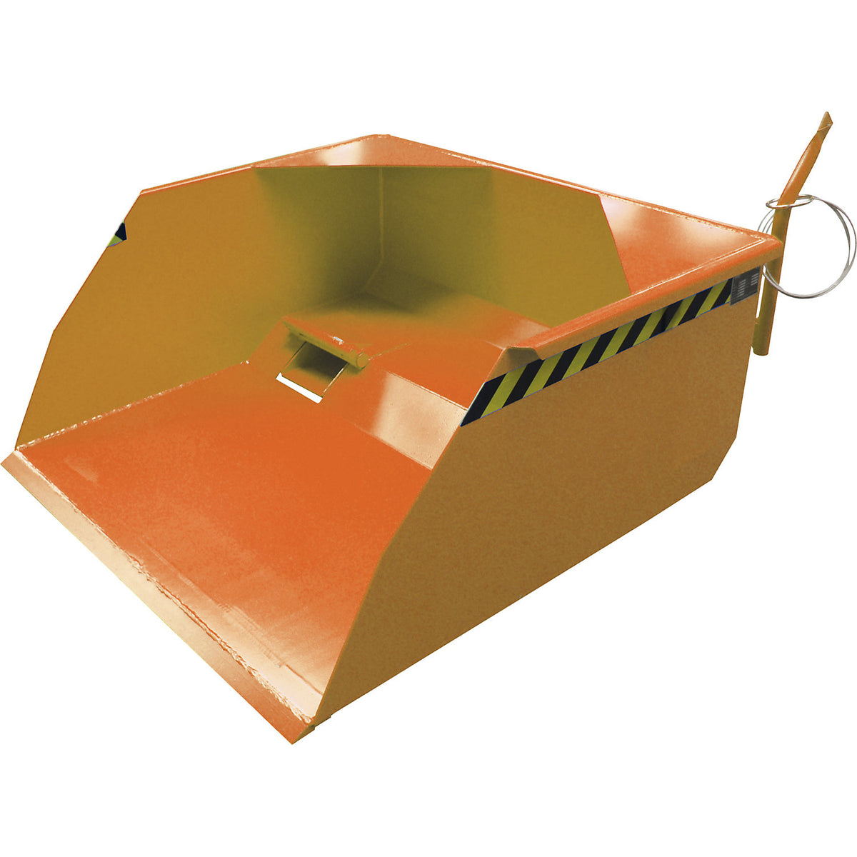 BSM stacker bucket, mechanical with opening for fork tips, capacity 0.75 m³, yellow orange RAL 2000.